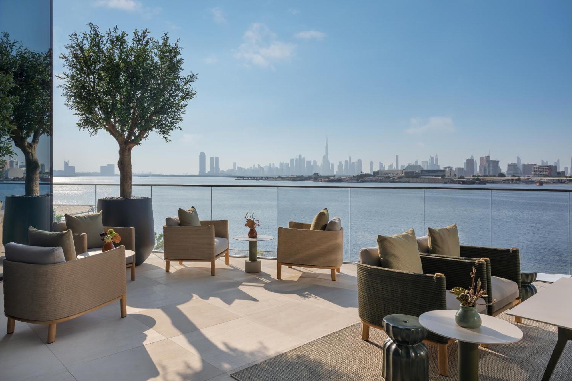 Hotel Address Creek Harbour Dubaj Exteriér fotografie View from the terrace